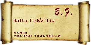 Balta Fidélia névjegykártya